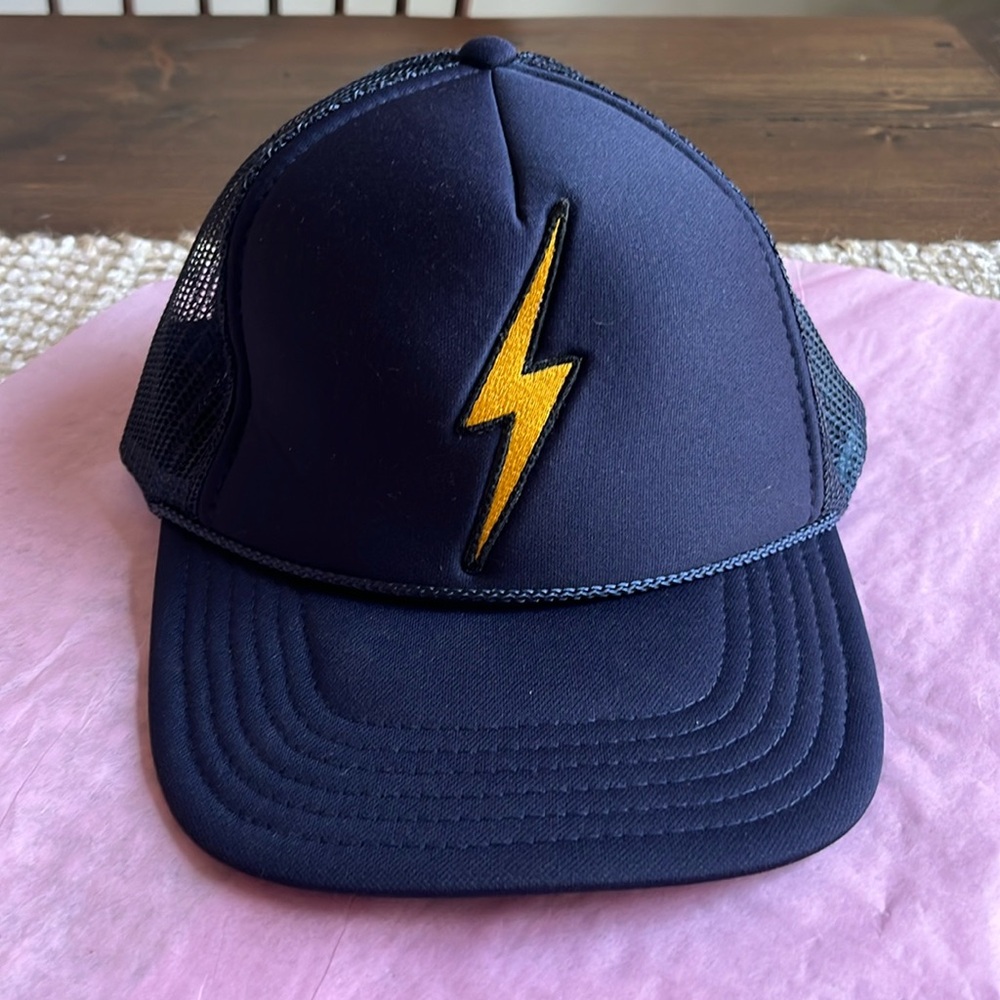 Aviator Nation Navy and Gold Lightning Bolt Hat